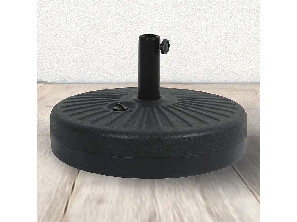Pied de parasol circulaire en plastique résistant noir PARASOL