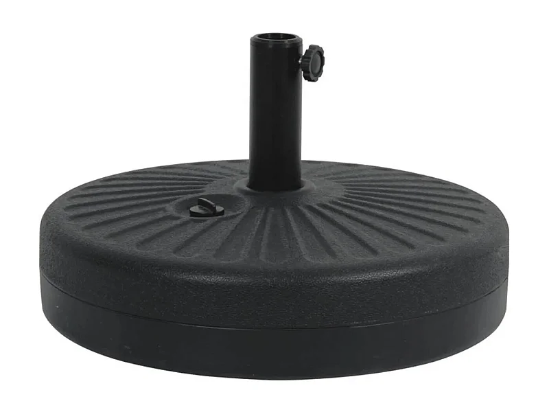 Base de guarda-sol circular em plástico resistente preto 25 L