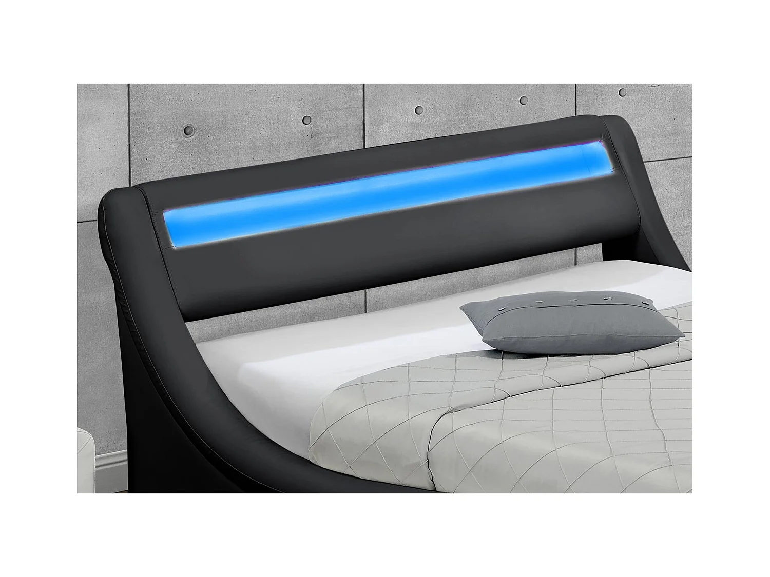 LED-Bettgestell mit Stauraum 140 x 190 cm schwarz PORTLAND