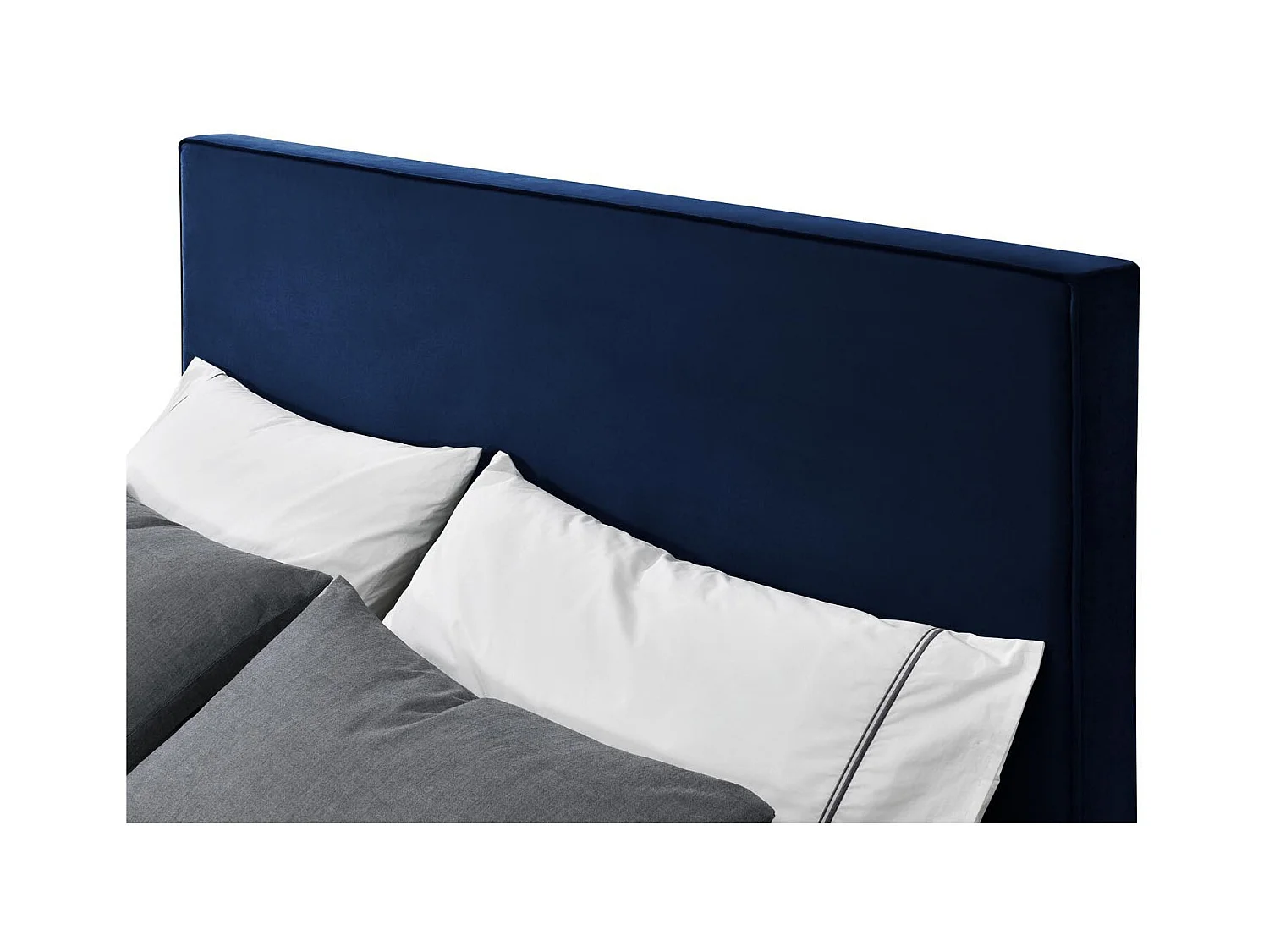 Bettgestell 140 x 190 cm aus Samt und blauem Messing RIVERSIDE