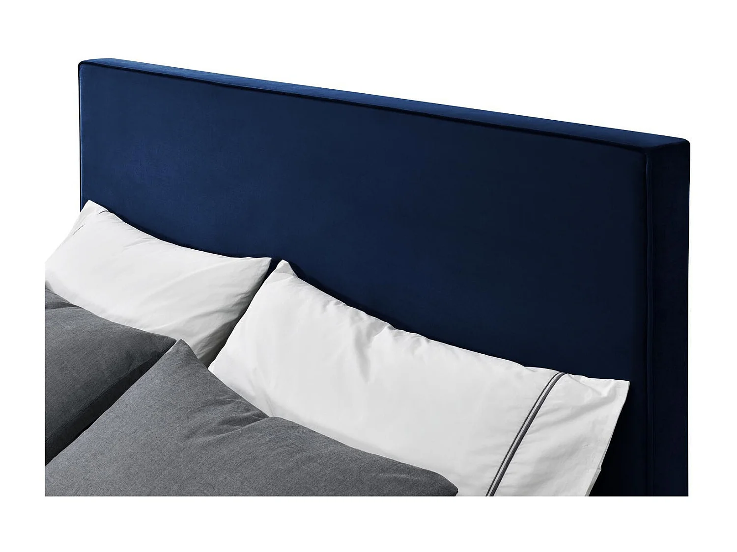 Cama de terciopelo azul y latón 140x190 RIVERSIDE