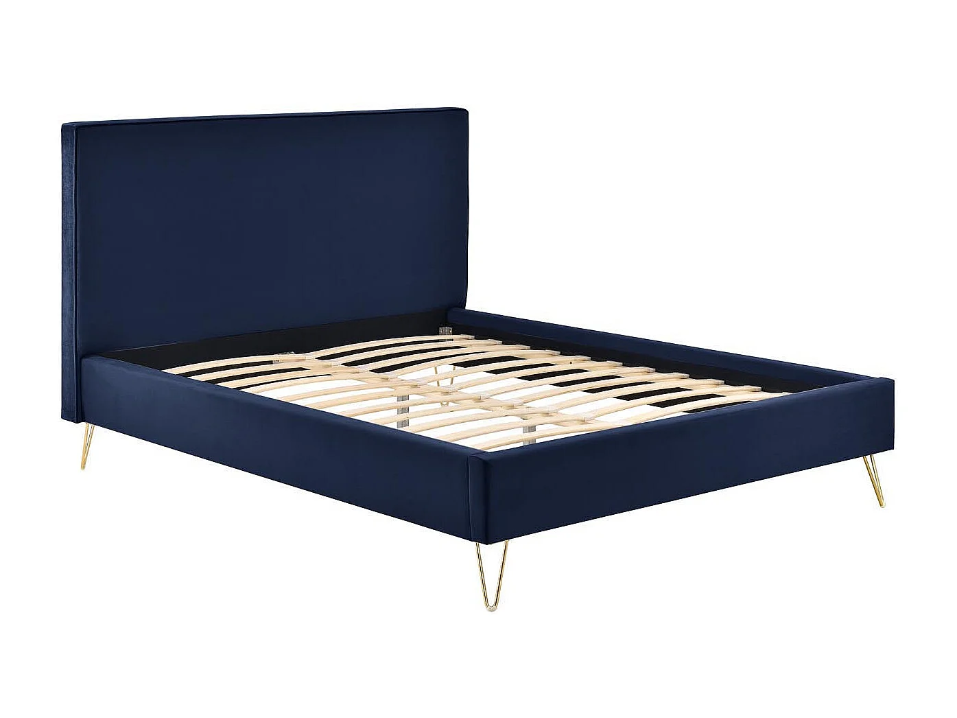 Bed van Blauw Fluweel & Messing Poten 140x190 cm Riverside