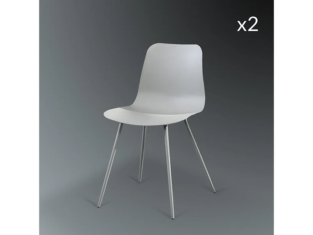 Lot de 2 chaises design blanches LEA