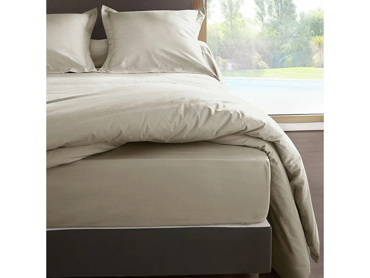 Taie d'oreiller en percale de coton 80 fils 65x65cm - Lin