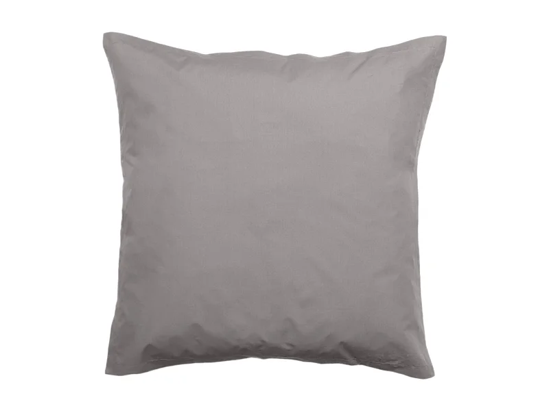 Taie d'oreiller en percale de coton 80 fils 65x65 cm - Cendre