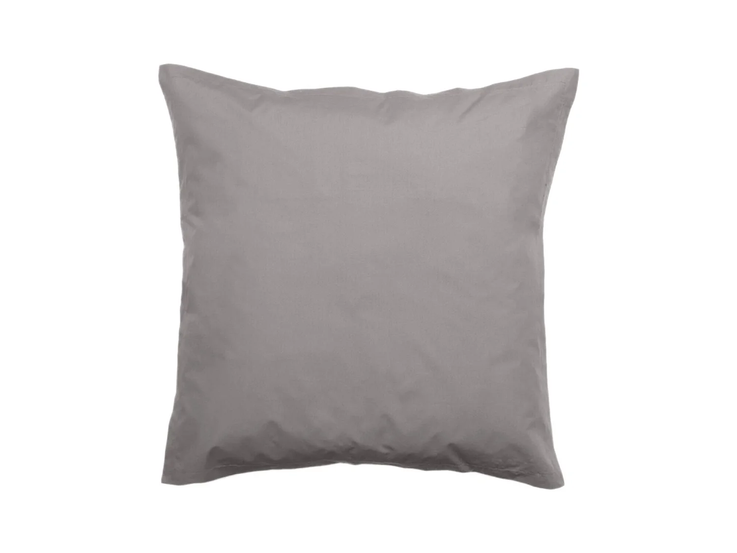 Taie d'oreiller en percale de coton 80 fils 65x65 cm - Cendre