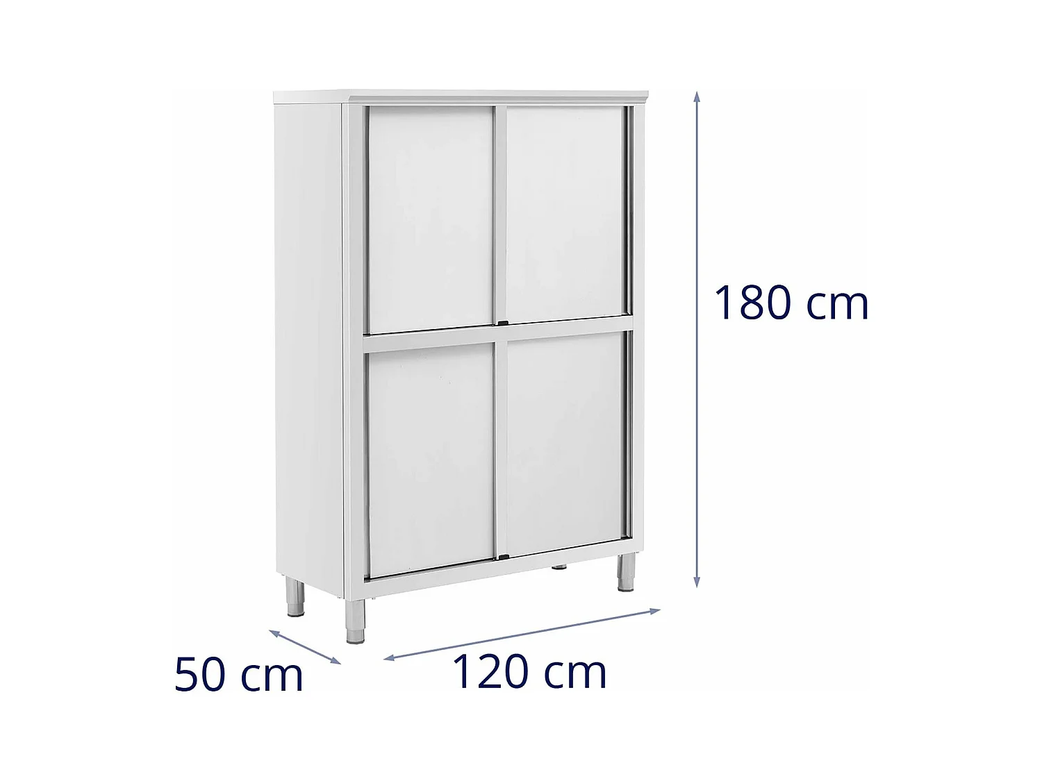 Armadio 120 x 50 x 180 cm 4 ripiani fino a 200 kg armadio camera da letto cabina armadio spogliatoio acciaio inox 14_0005157