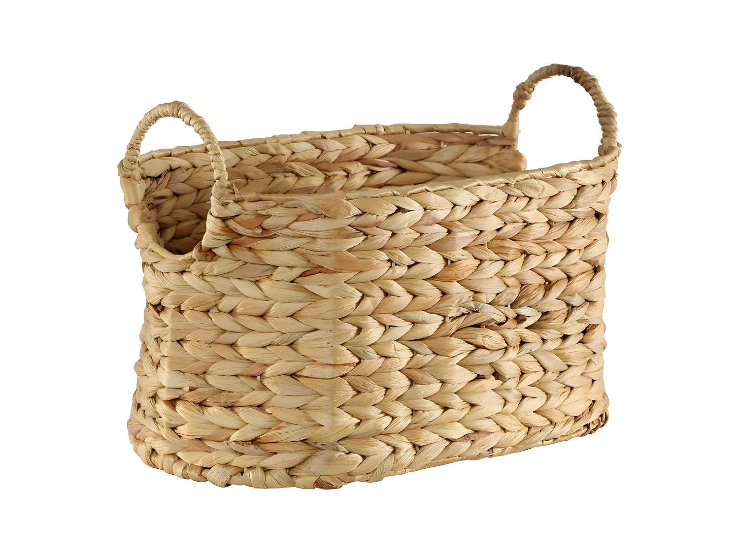 Petit Panier en Jacinthe d'eau avec Poignées - H21 cm