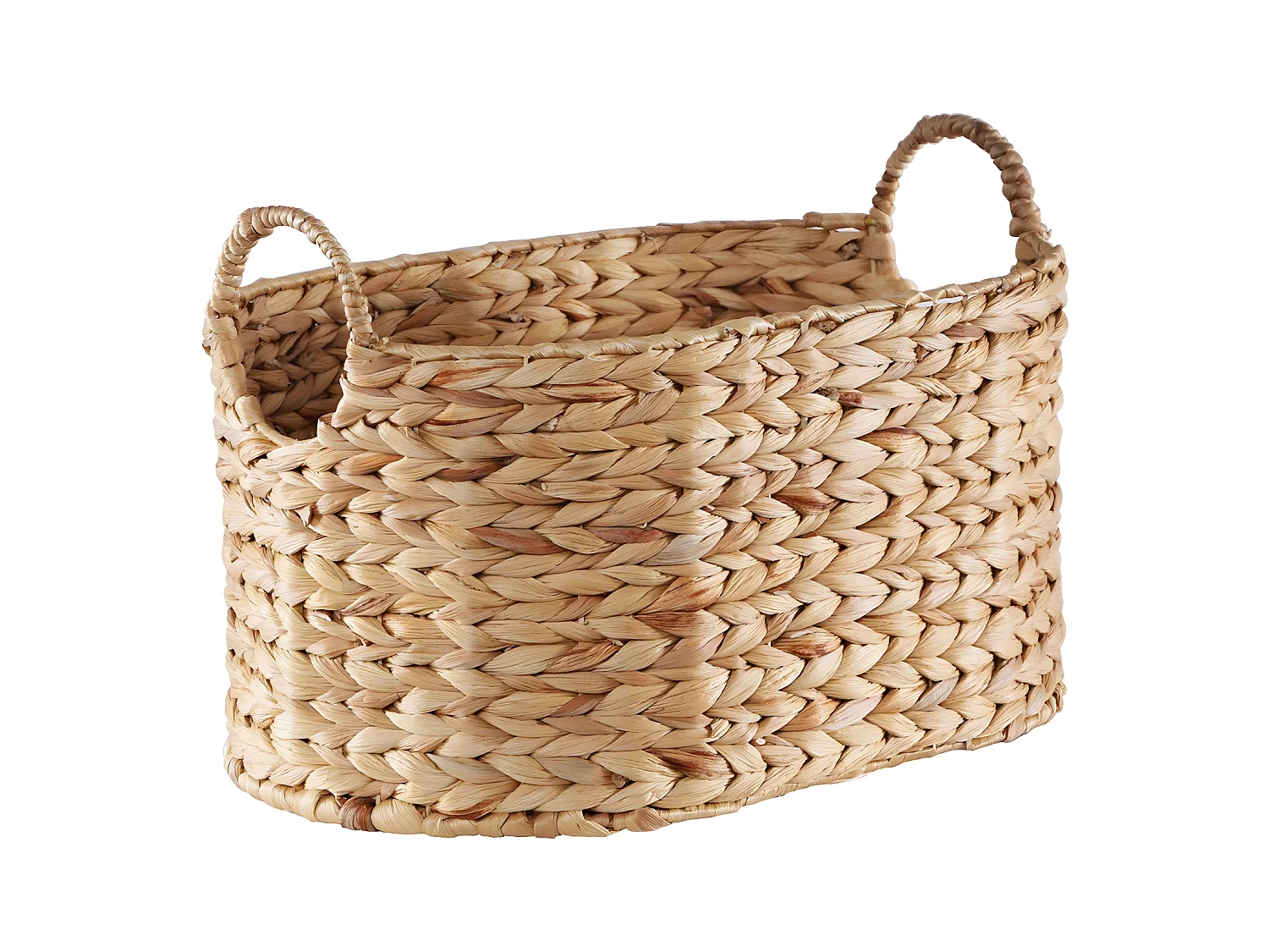 Panier moyen en Jacinthe d'eau avec Poignées - H23 cm