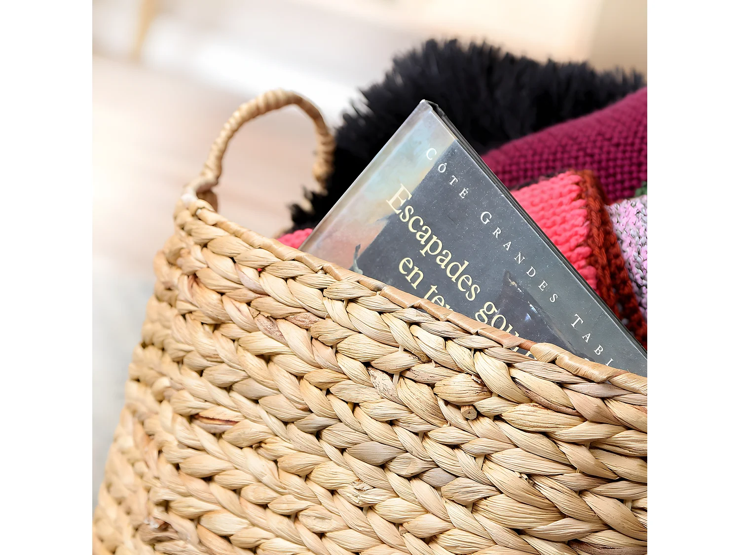 Grand panier en Jacinthe d'eau - H26 cm