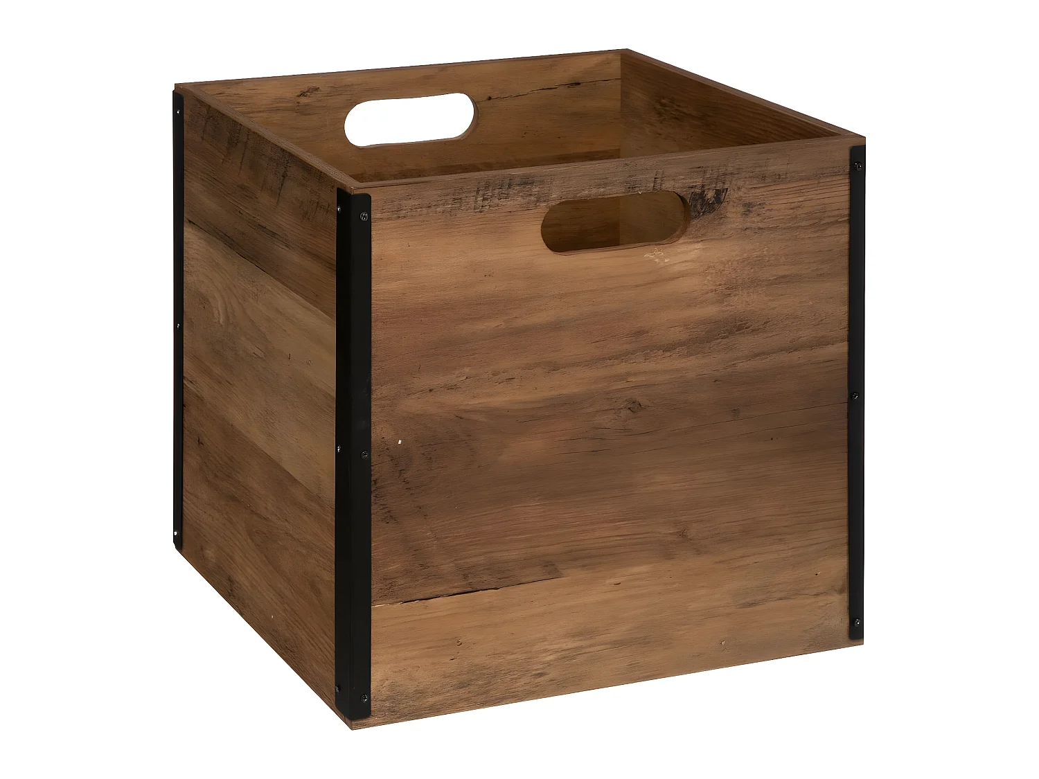 Boite de rangement en bois Marron style Industriel 31 x 31 cm