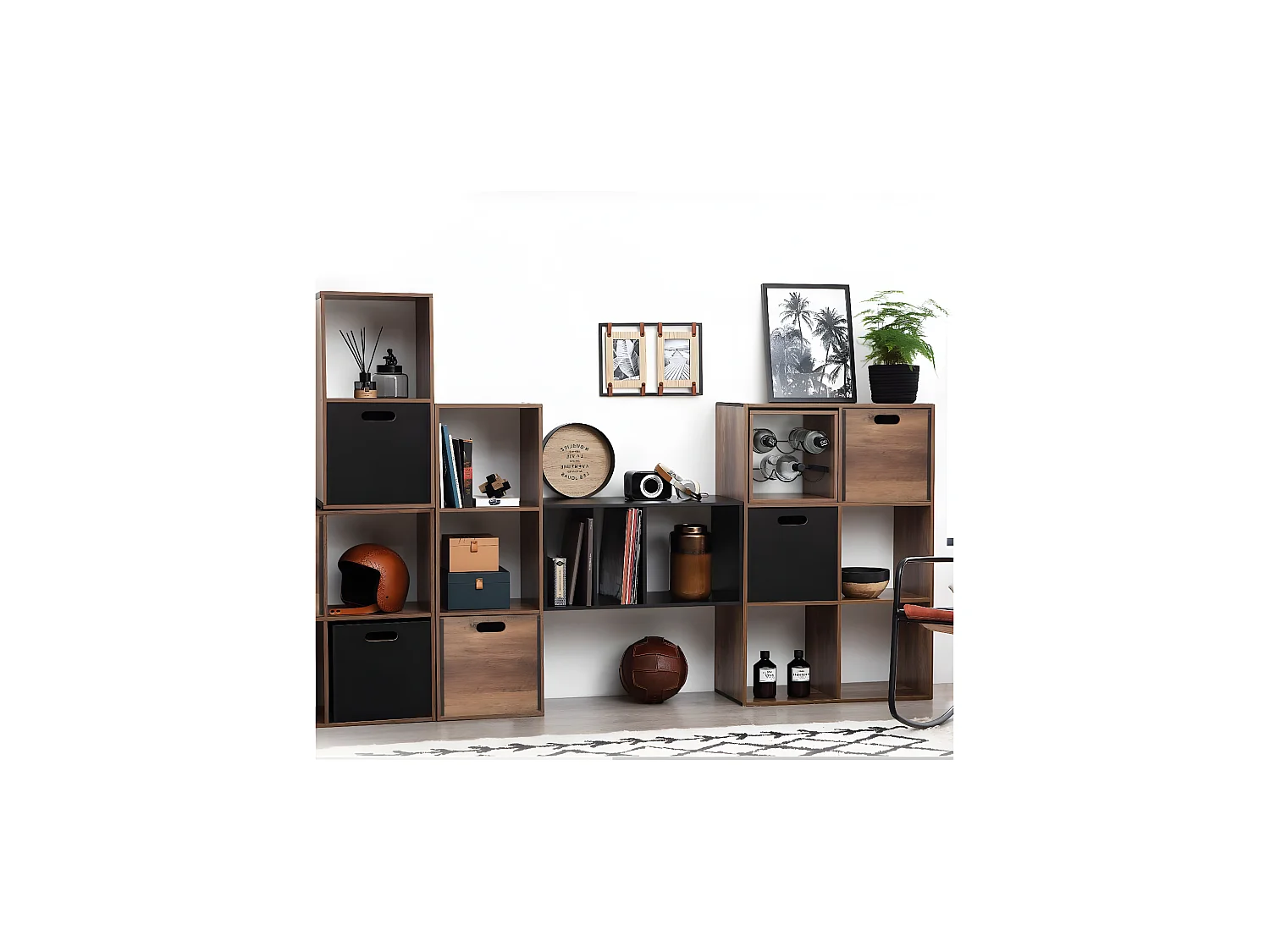 Boite de rangement en bois Marron style Industriel 31 x 31 cm