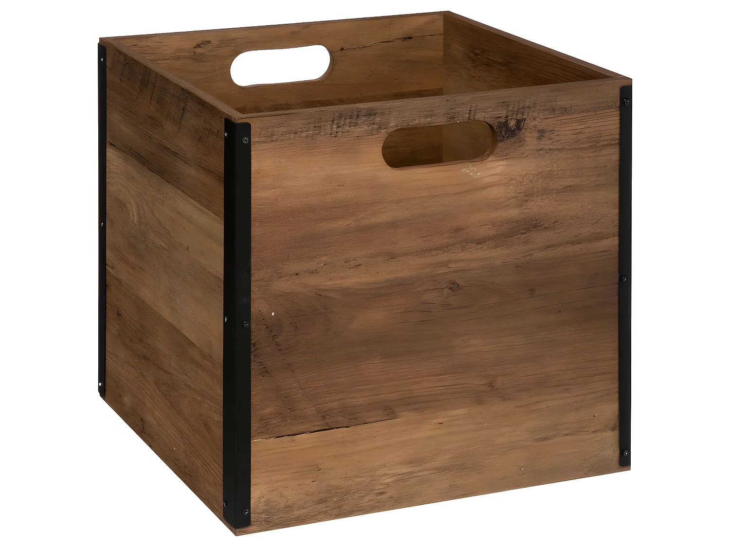 Boite de rangement en bois Marron style Industriel 31 x 31 cm
