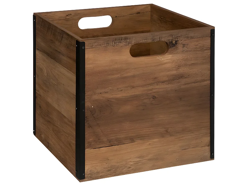 Boite de rangement en bois Marron style Industriel 31 x 31 cm