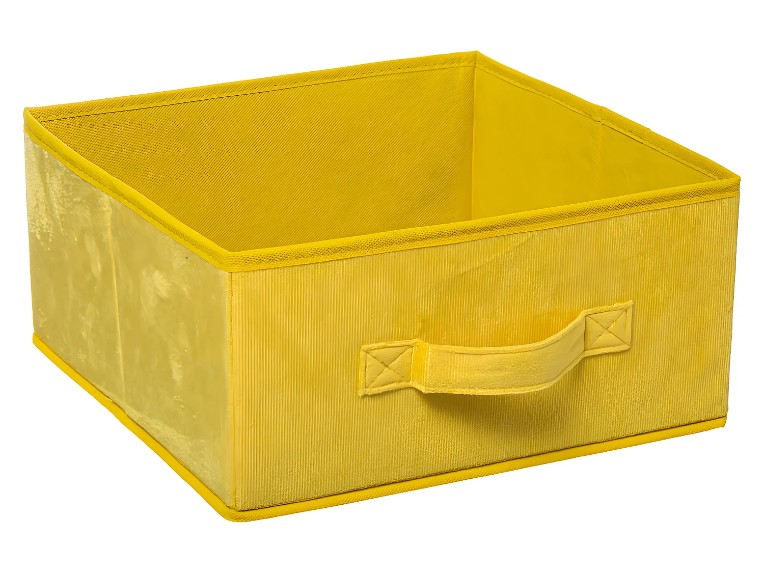 Boîte de Rangement en Velours Jaune 31 x 31 x 15 cm
