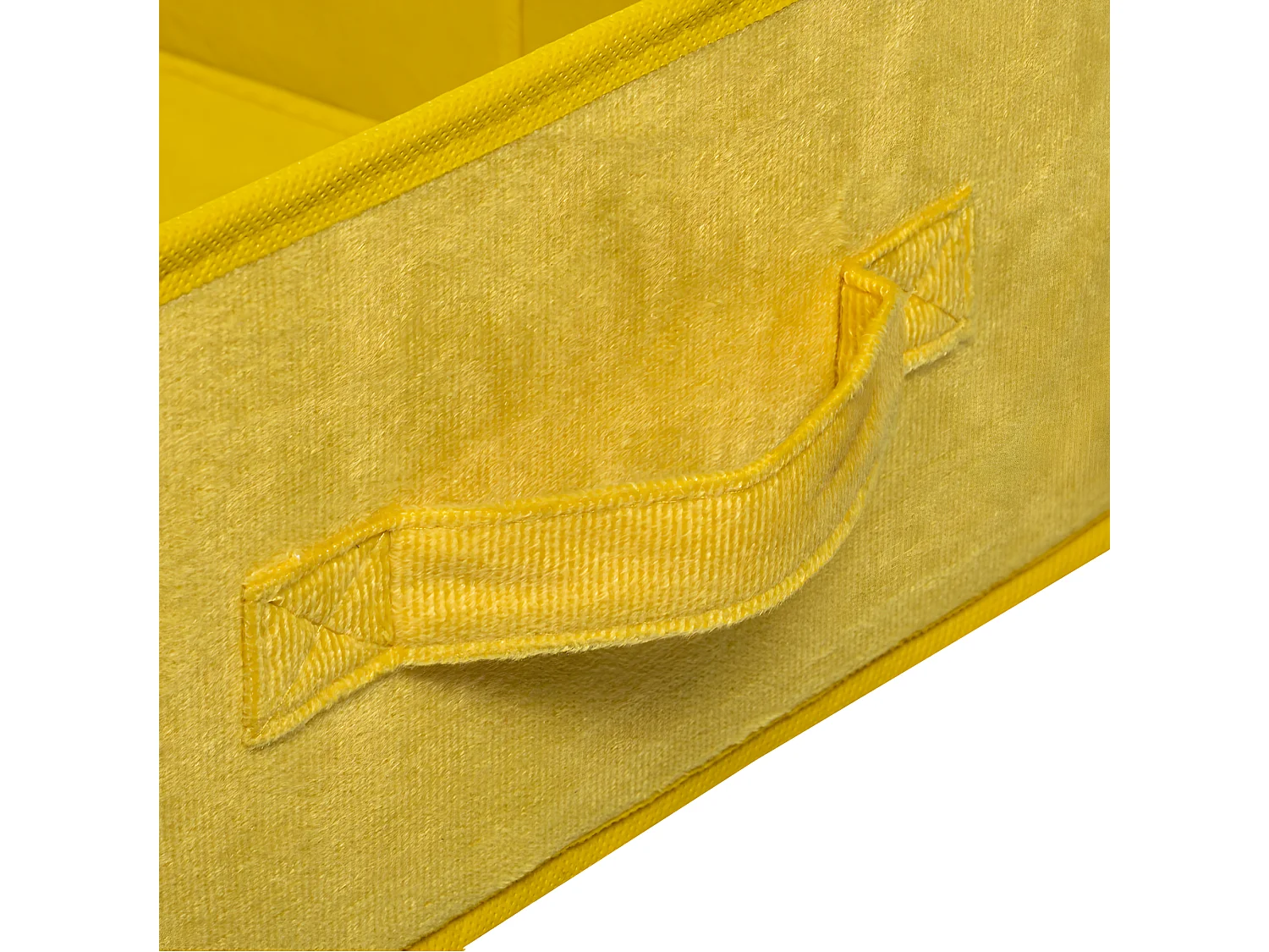 Boîte de Rangement en Velours Jaune 31 x 31 x 15 cm