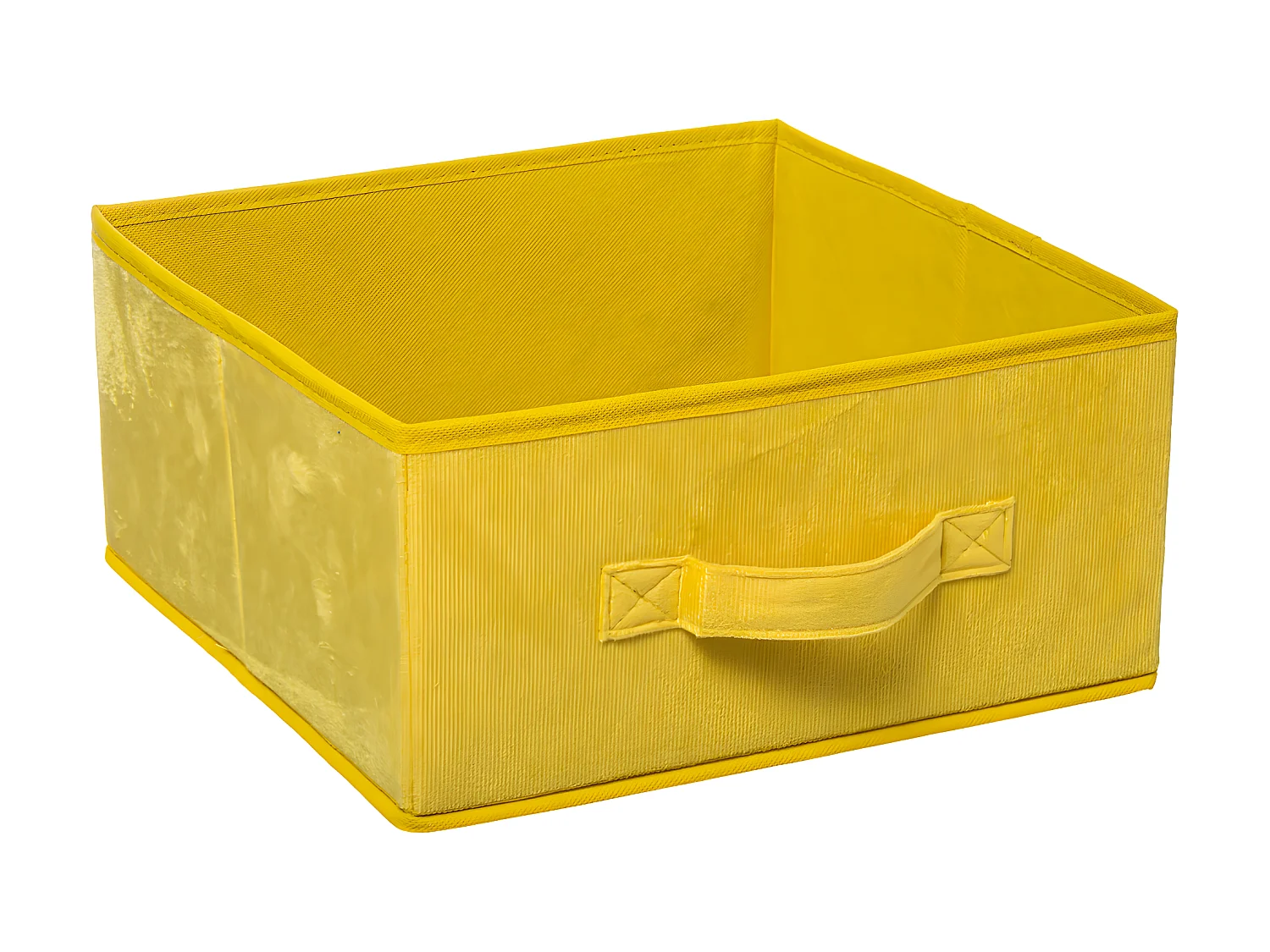 Boîte de Rangement en Velours Jaune 31 x 31 x 15 cm