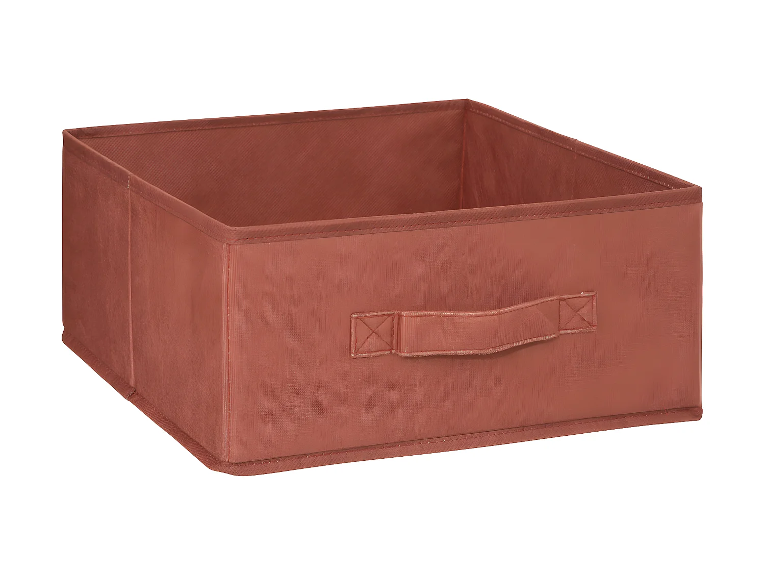 Boîte de Rangement en Velours Terracotta 31 x 31 x 15 cm
