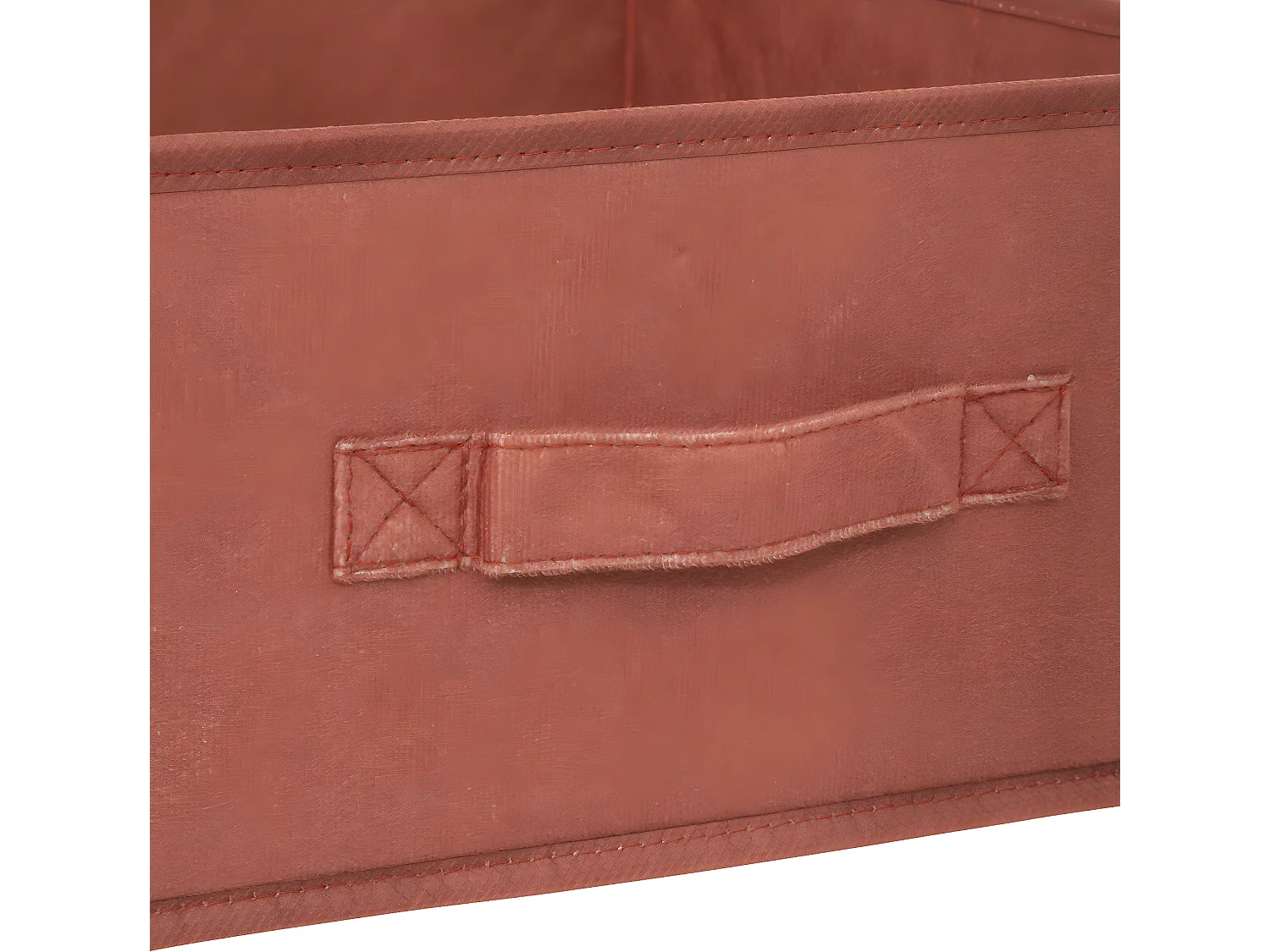 Boîte de Rangement en Velours Terracotta 31 x 31 x 15 cm