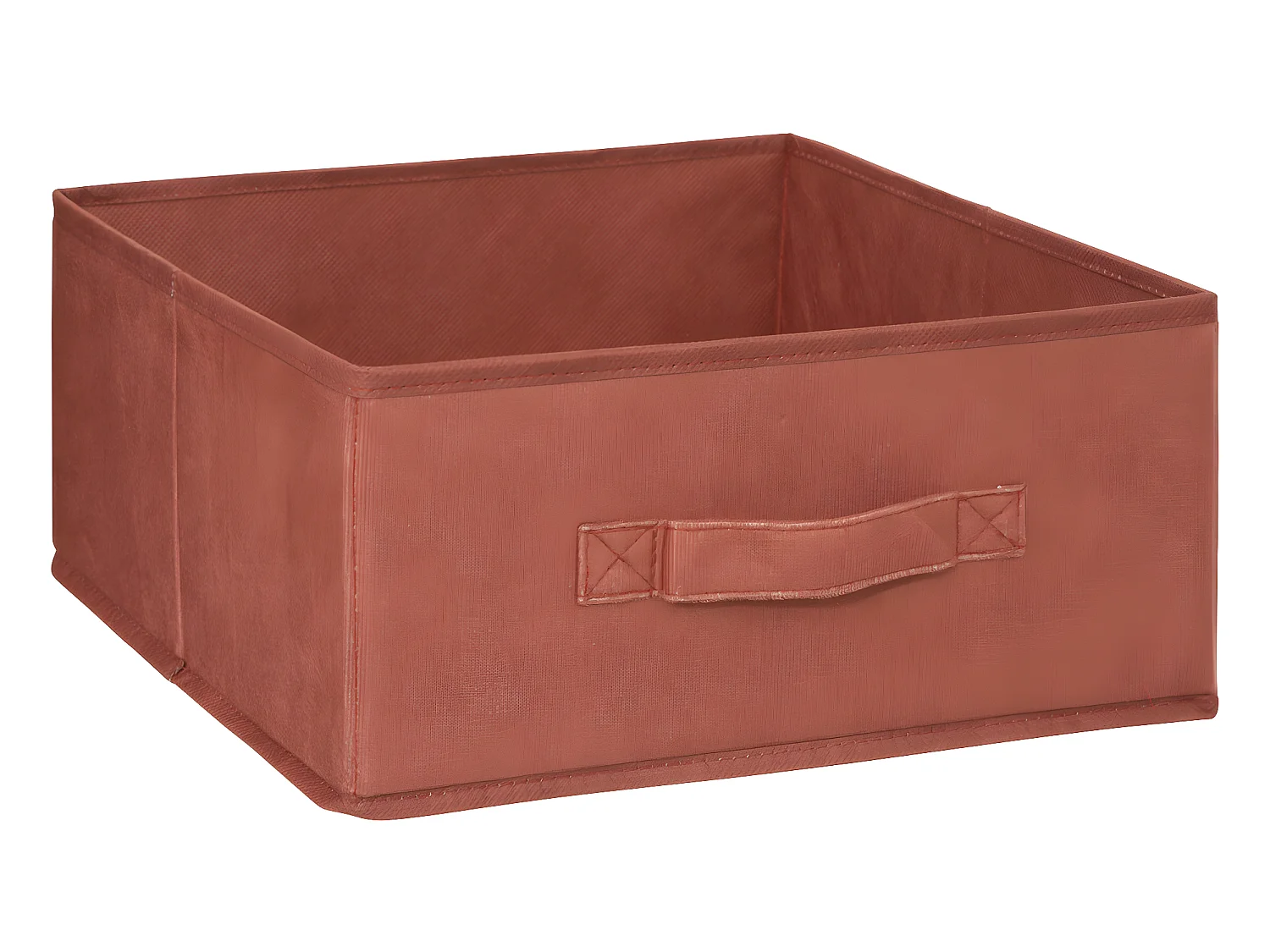 Boîte de Rangement en Velours Terracotta 31 x 31 x 15 cm