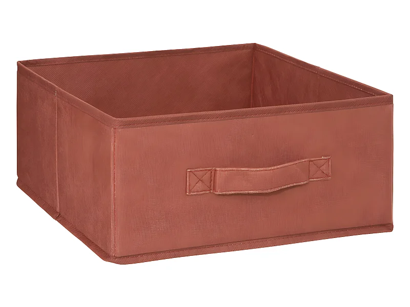Boîte de Rangement en Velours Terracotta 31 x 31 x 15 cm