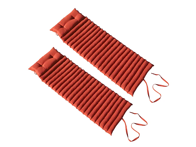 Lot de 2 matelas bain de soleil SORMIOU Terracotta Polyester 180x60CM