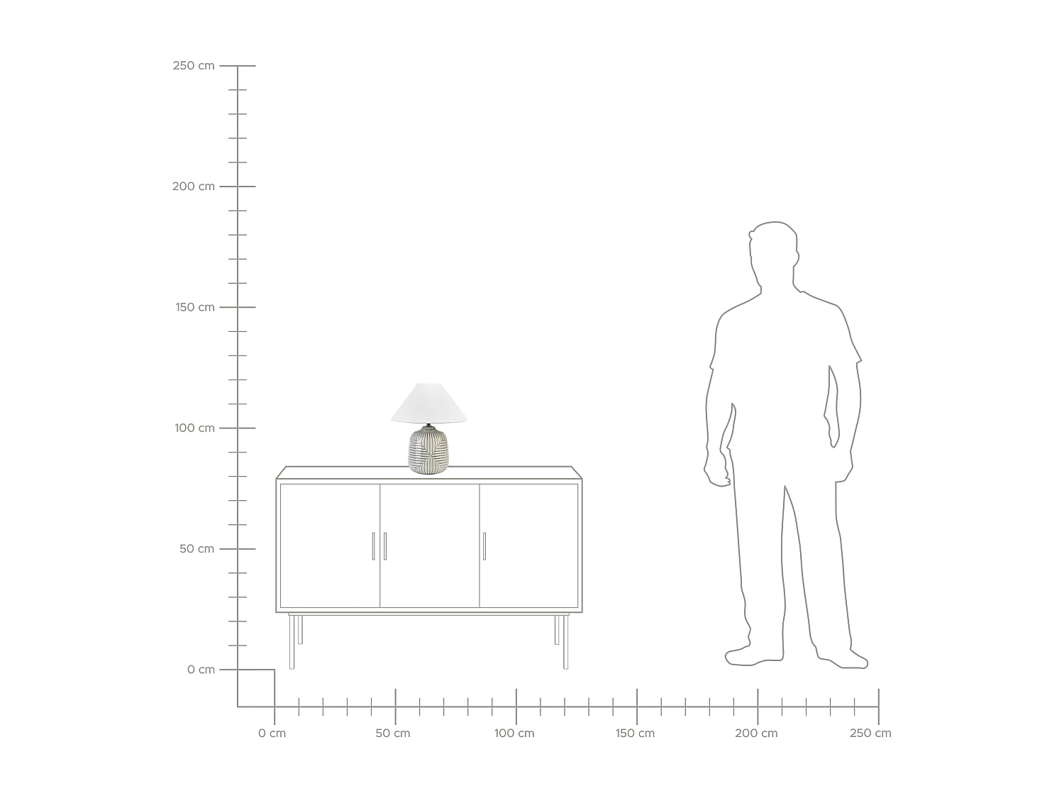 Lampe à poser CANELLES Céramique Gris