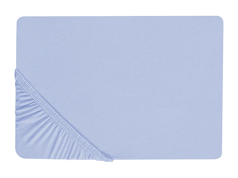 Spannbettlaken Baumwolle blau 90 x 200 cm Steghöhe 30 cm mit Gummizug Janbu