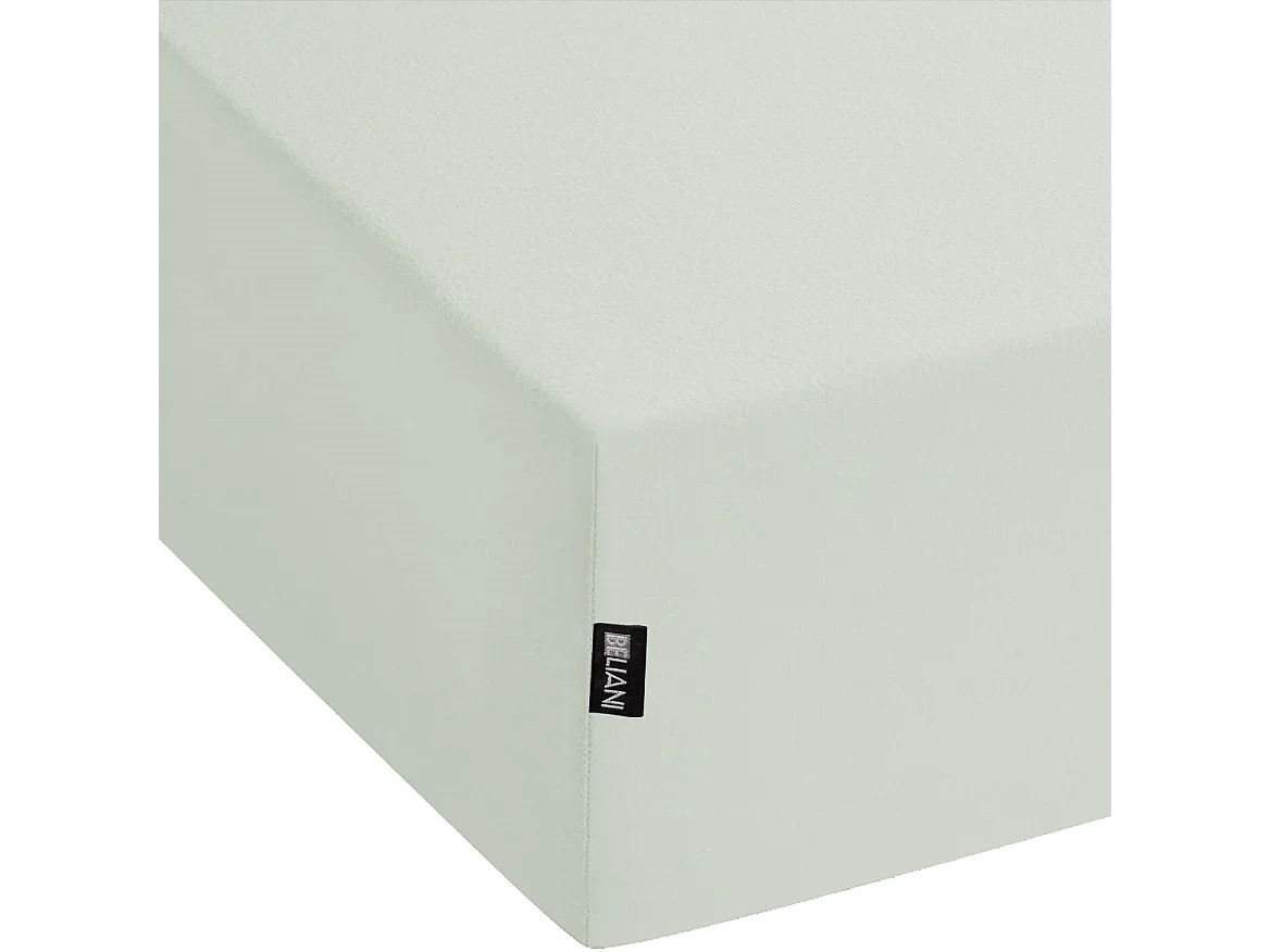 Spannbettlaken Baumwolle hellgrün 140 x 200 cm Steghöhe 30 cm mit Gummizug Janbu