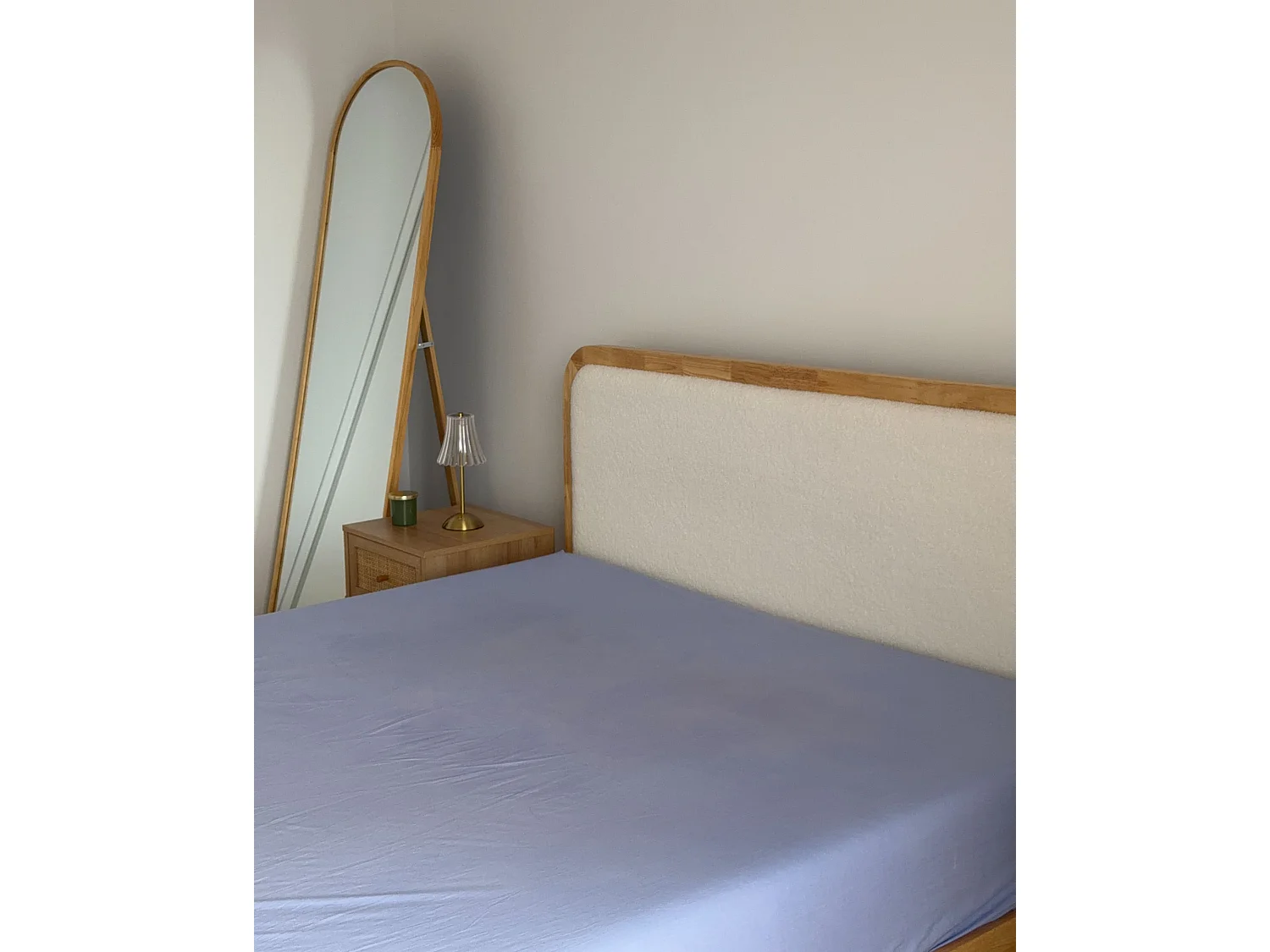 Drap housse JANBU Coton 160 x 200 cm Bleu clair
