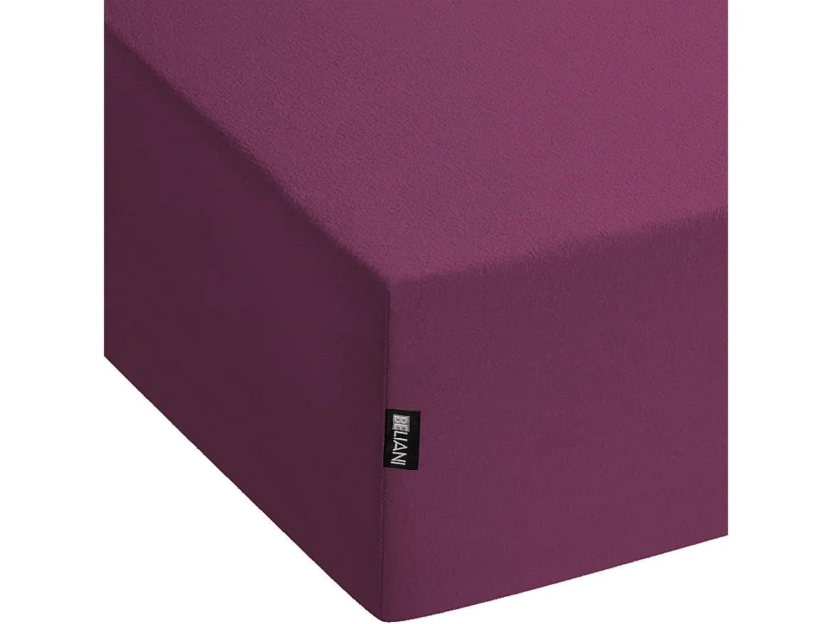 Drap housse JANBU Coton 180 x 200 cm Rouge Bordeaux