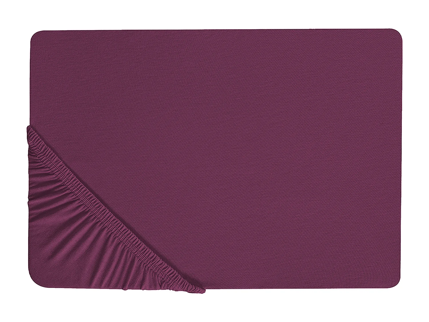 Spannbettlaken Baumwolle burgunderrot 180 x 200 cm Steghöhe 30 cm mit Gummizug Janbu