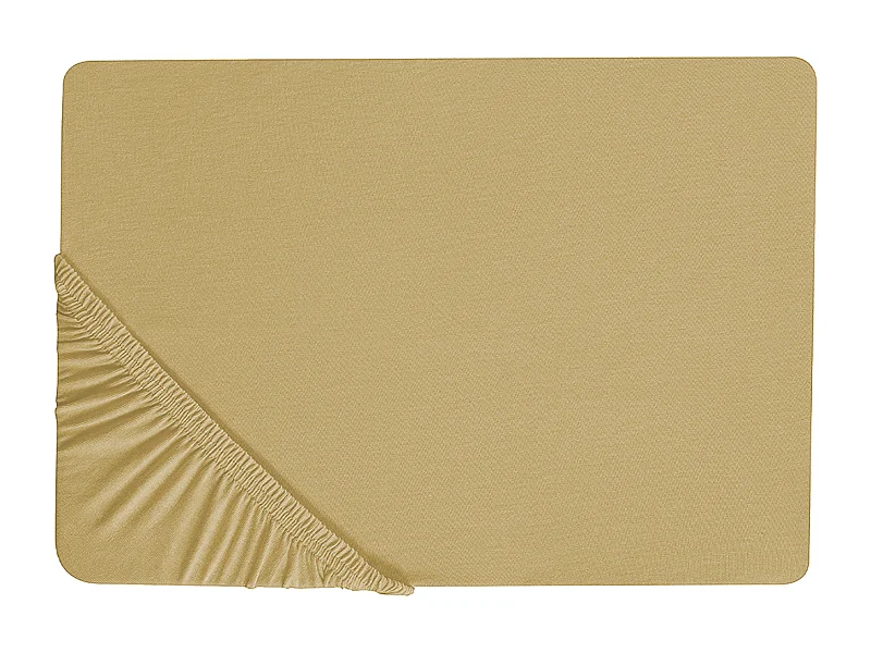 Spannbettlaken Baumwolle olivgrün 180 x 200 cm Steghöhe 30 cm mit Gummizug Janbu