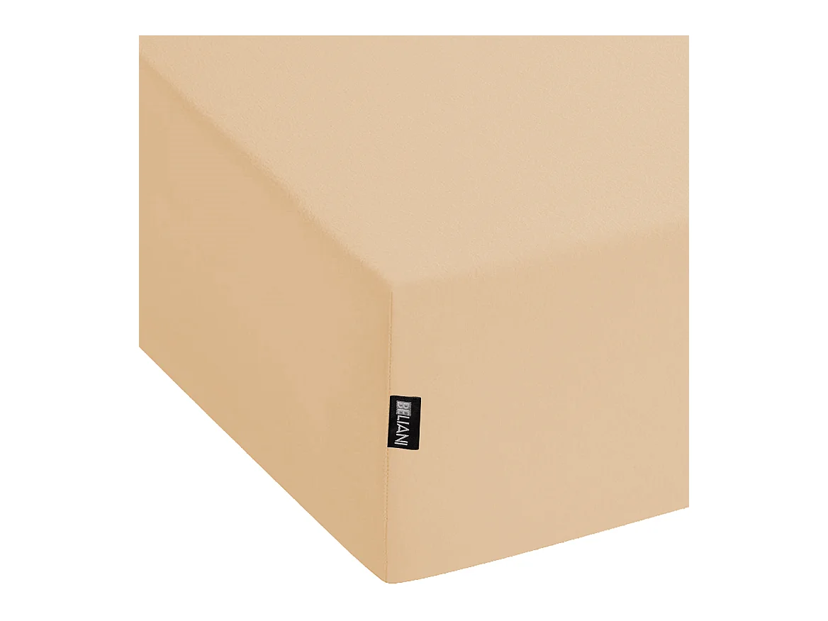 Drap housse JANBU Coton 90 x 200 cm Beige sable