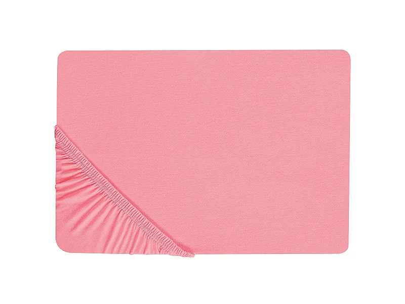 Coprimaterasso elasticizzato JANBU Cotone 180 x 200 cm Corallo