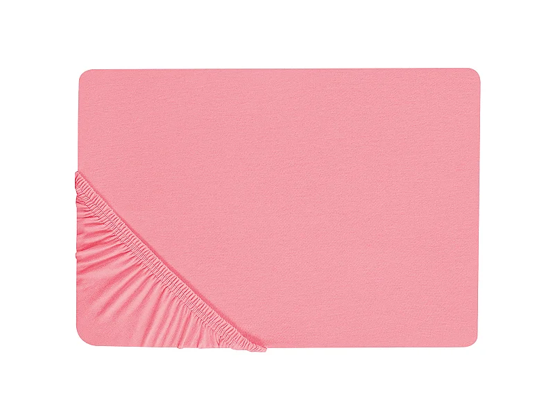 Hoeslaken JANBU Katoen 180 x 200 cm Koraalrood