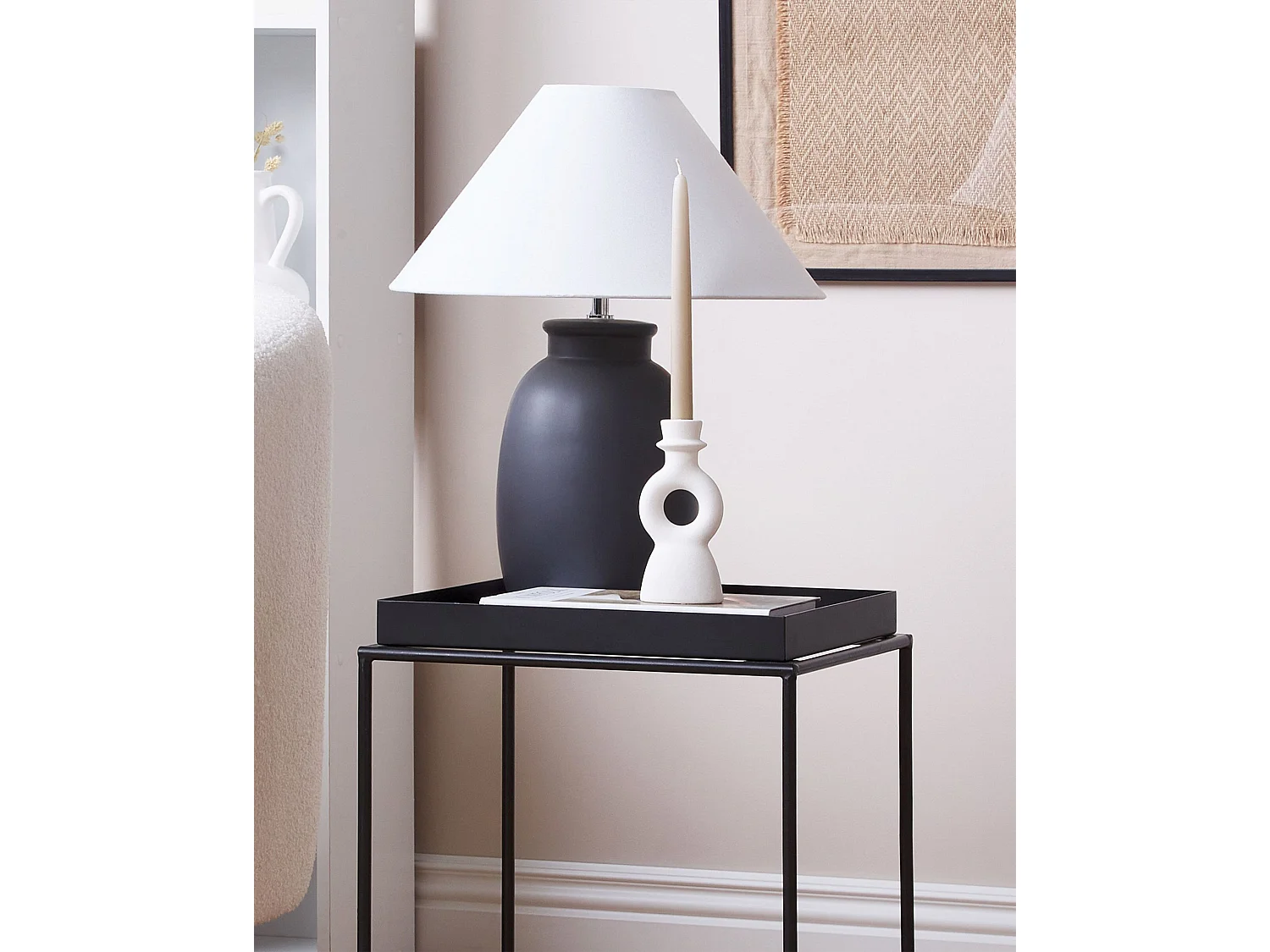 Świecznik SPARTA Ceramika 17 cm Złamana biel