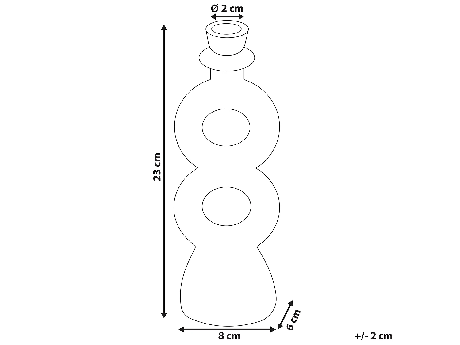 Bougeoir NAOUSA Céramique 23 cm Beige