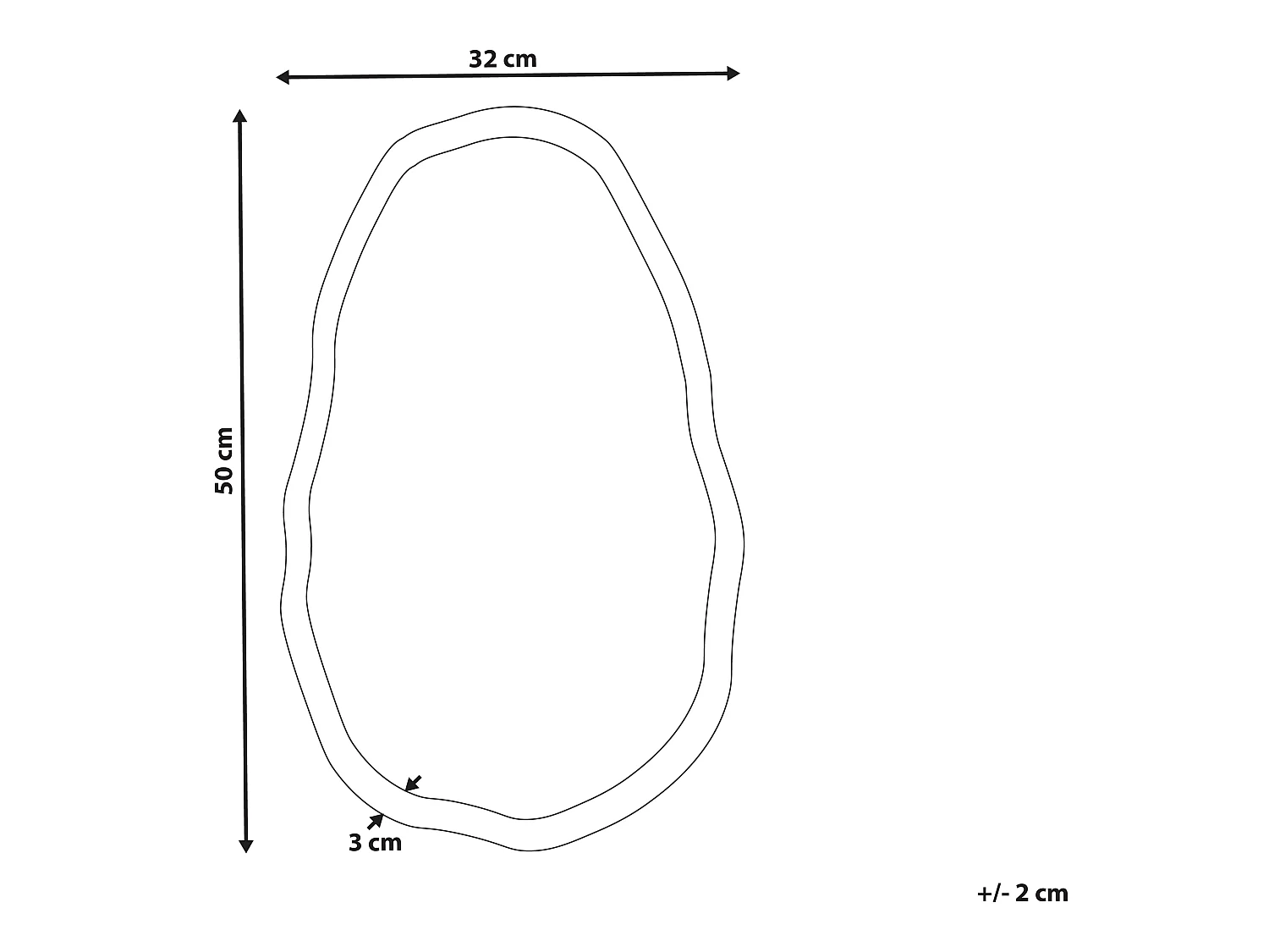 Miroir DAMOH 32 cm 50 cm Métal Doré