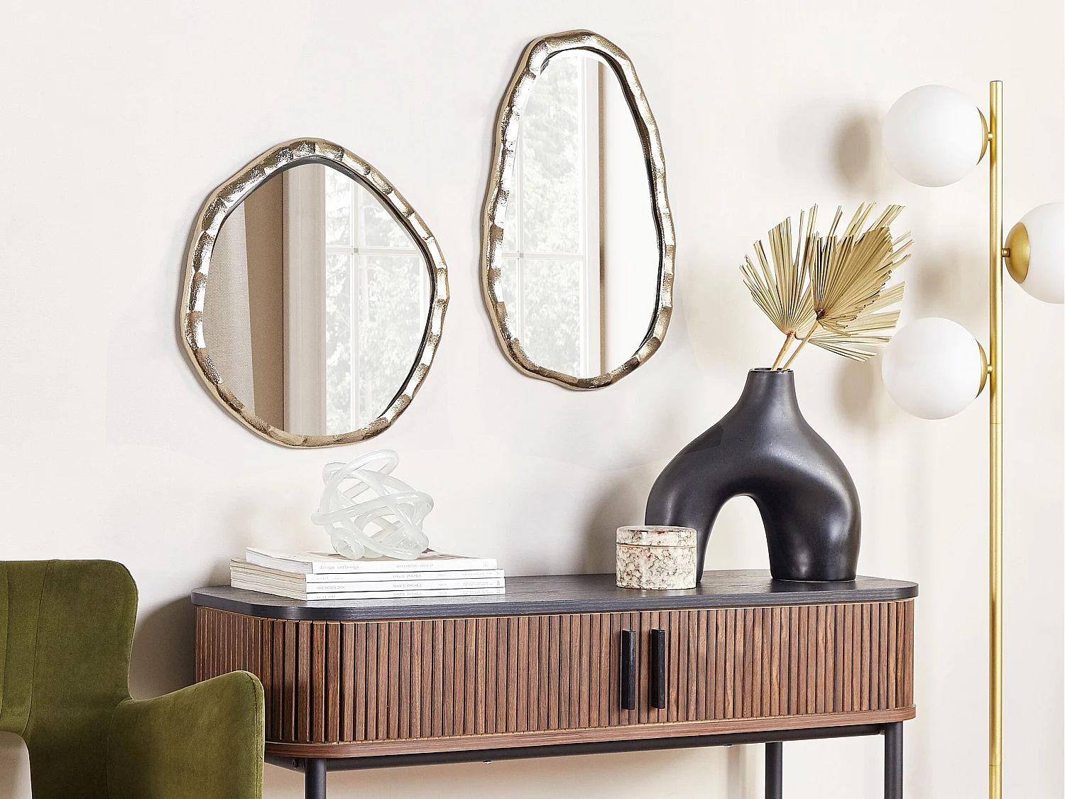 Miroir DAMOH 32 cm 50 cm Métal Doré