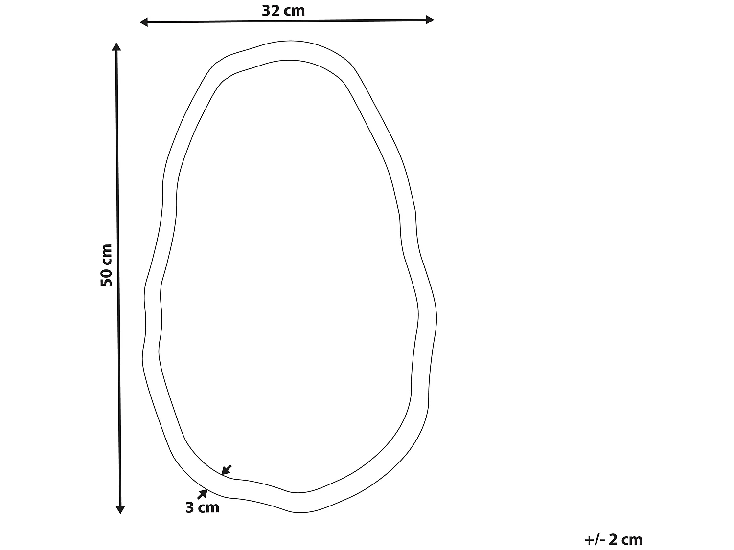 Miroir DAMOH 32 cm 50 cm Métal Doré