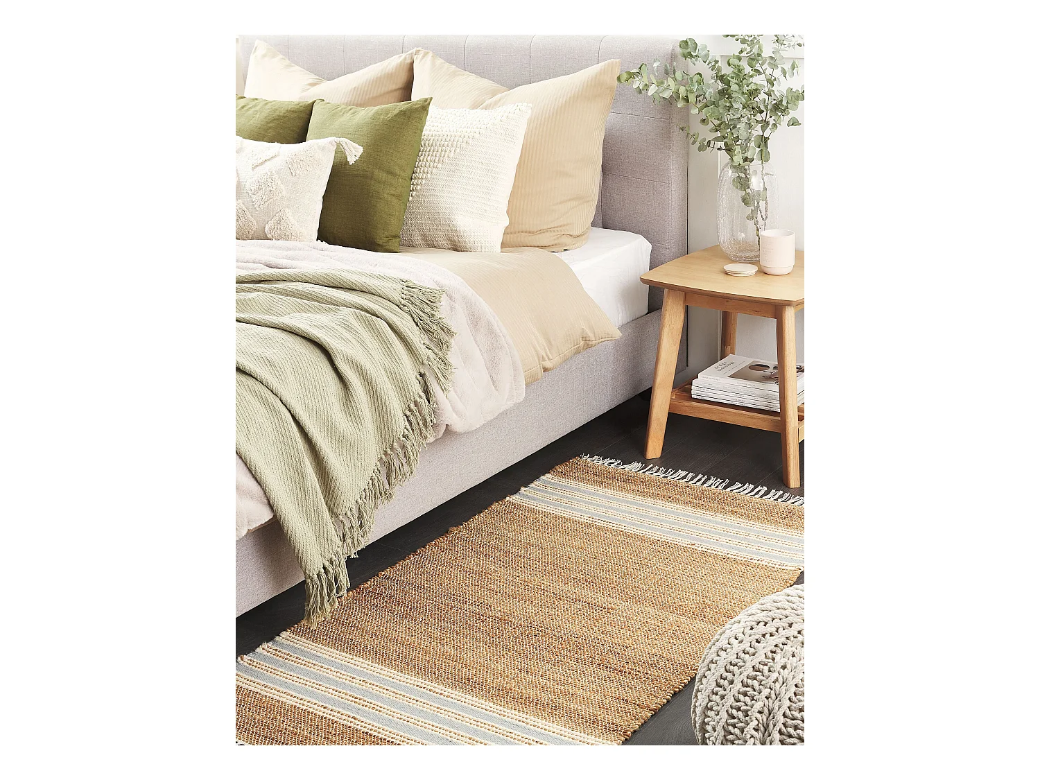 Tapis MIRZA Bleu clair 80 x 150 cm Jute