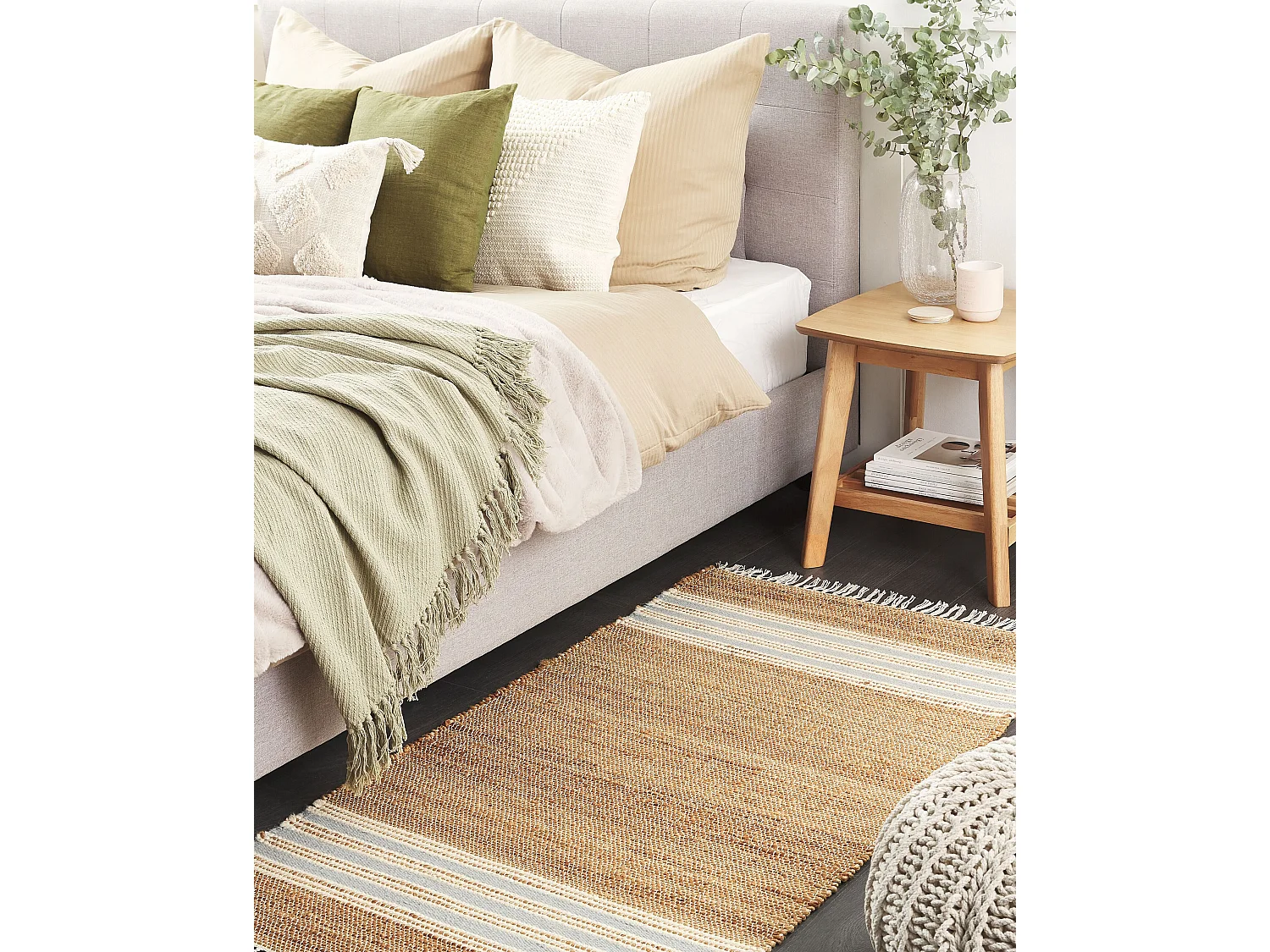 Tapis MIRZA Bleu clair 80 x 150 cm Jute