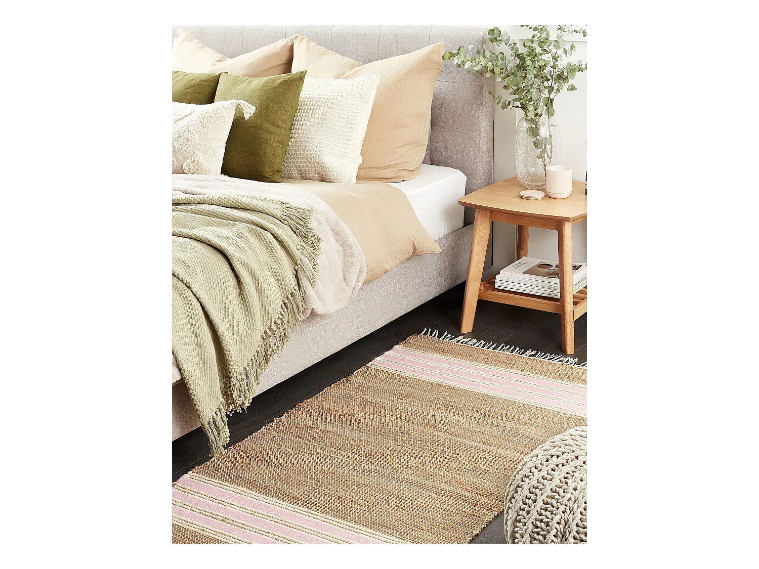 Tapis MIRZA Rose pastel 80 x 150 cm Jute