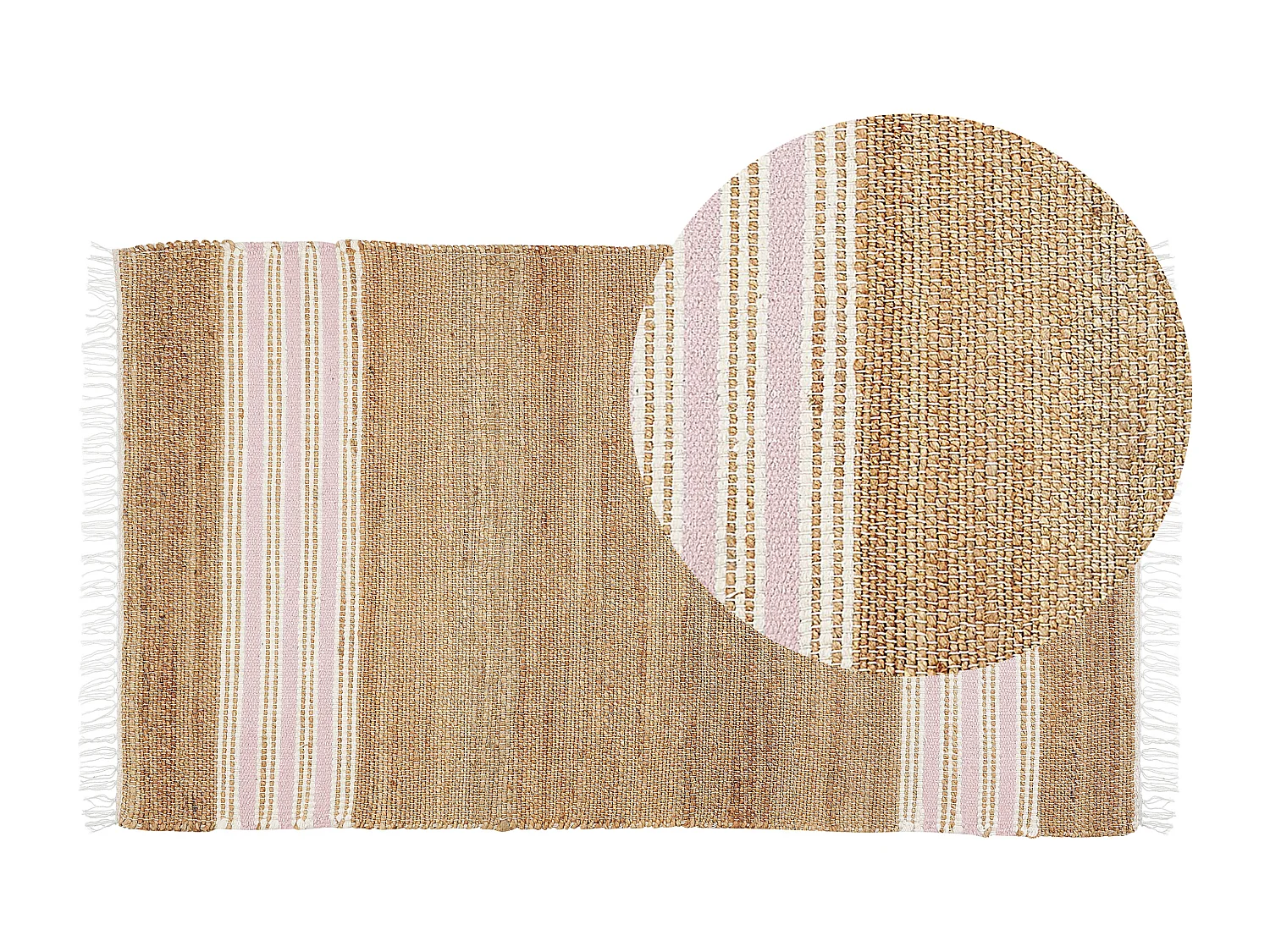 Tapis MIRZA Rose pastel 80 x 150 cm Jute