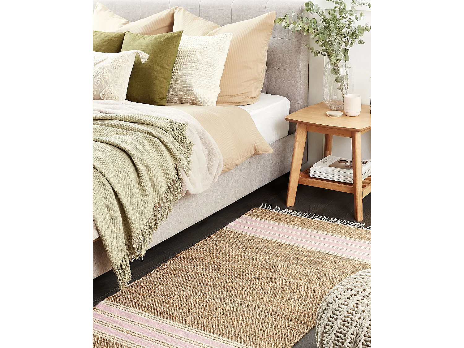 Tapis MIRZA Rose pastel 80 x 150 cm Jute