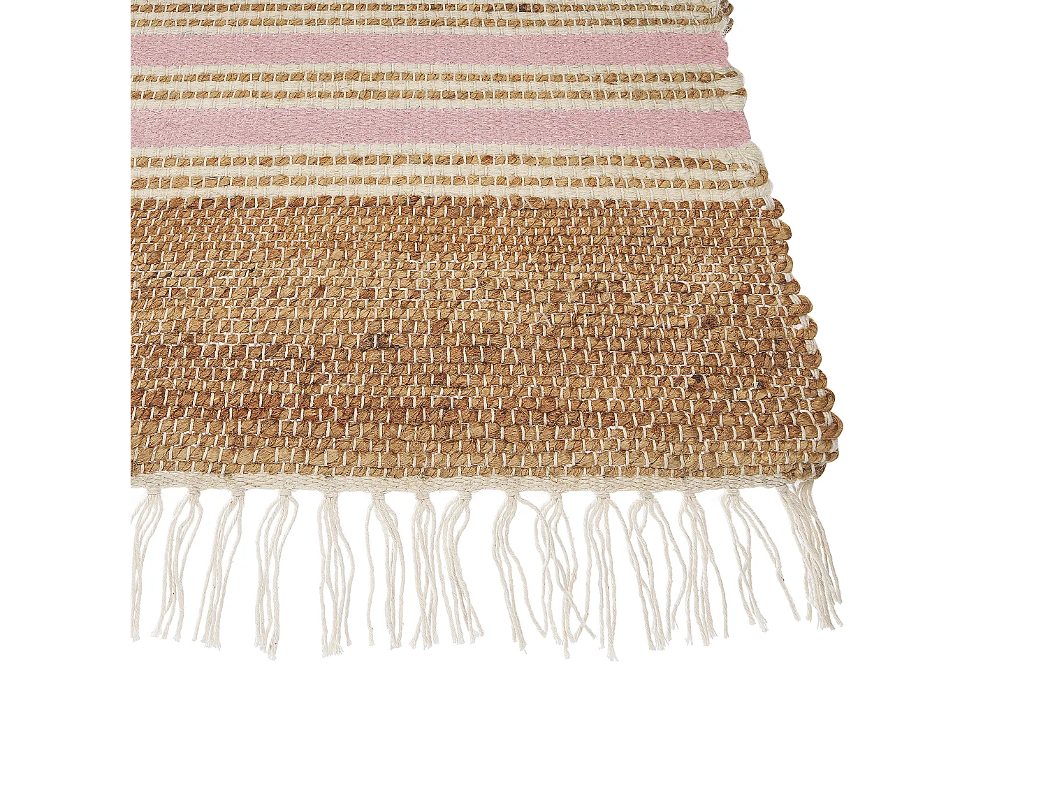 Dywan z juty 80 x 150 cm beżowo-różowy MIRZA
