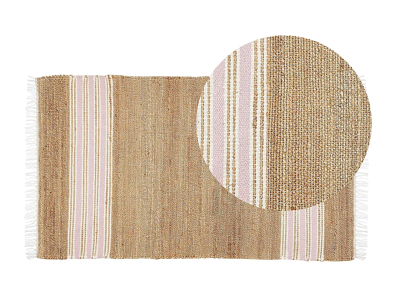 Tapis MIRZA Rose pastel 80 x 150 cm Jute