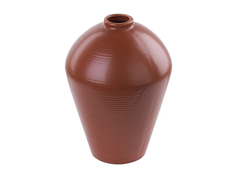 Vase à fleurs XANTHI Céramique 22 cm Marron
