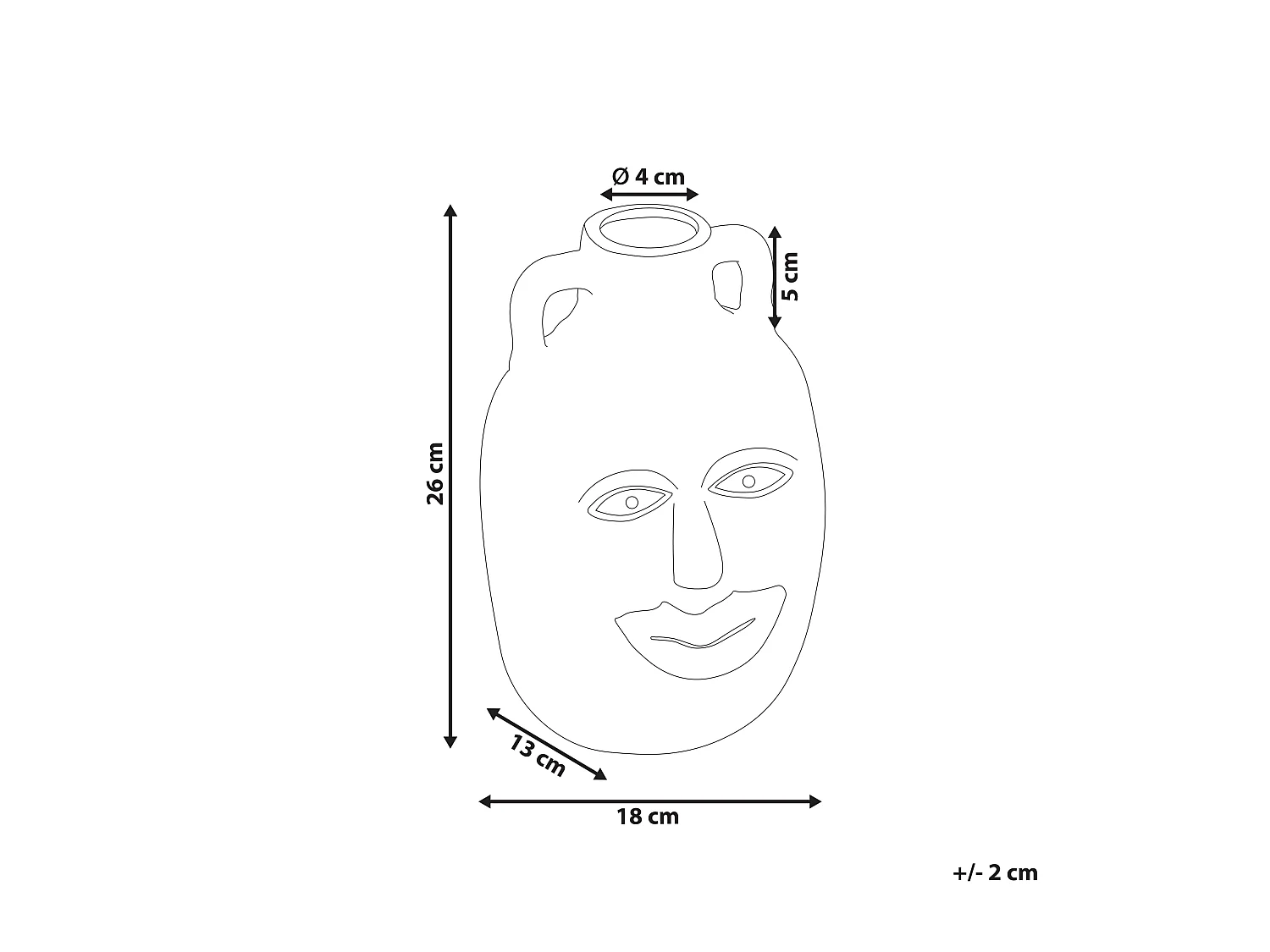 Jarro de flores VERIA Cerâmica 26 cm Cor de areia